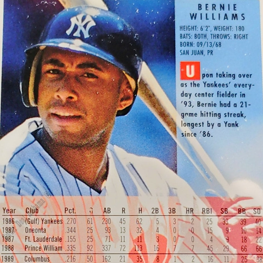 Bernie Williams, New York Yankees, #251, 1994 Fleer Baseball Collector's Card