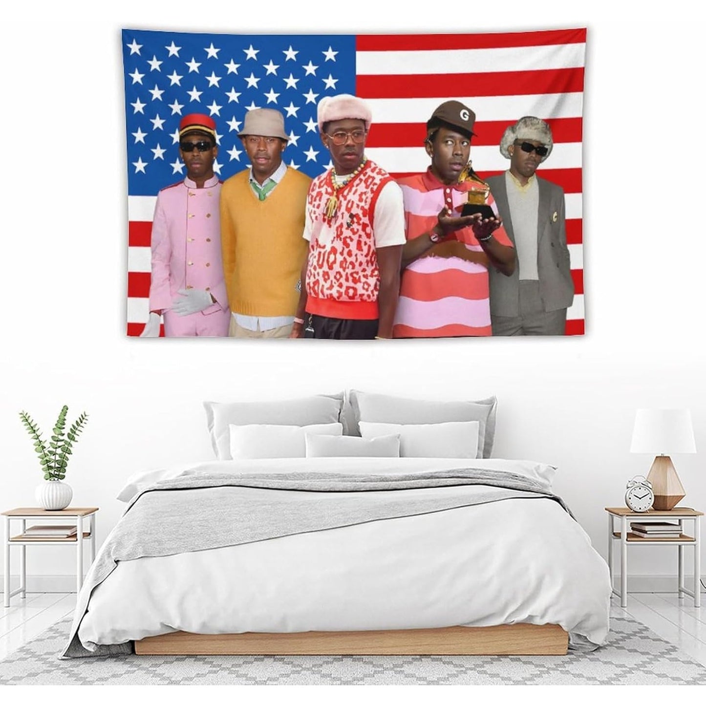 Tyler The Creator Rap Tapestry, 40"x60" U.S. Flag Grammy Scene Wall Hanging – Hip-Hop Music