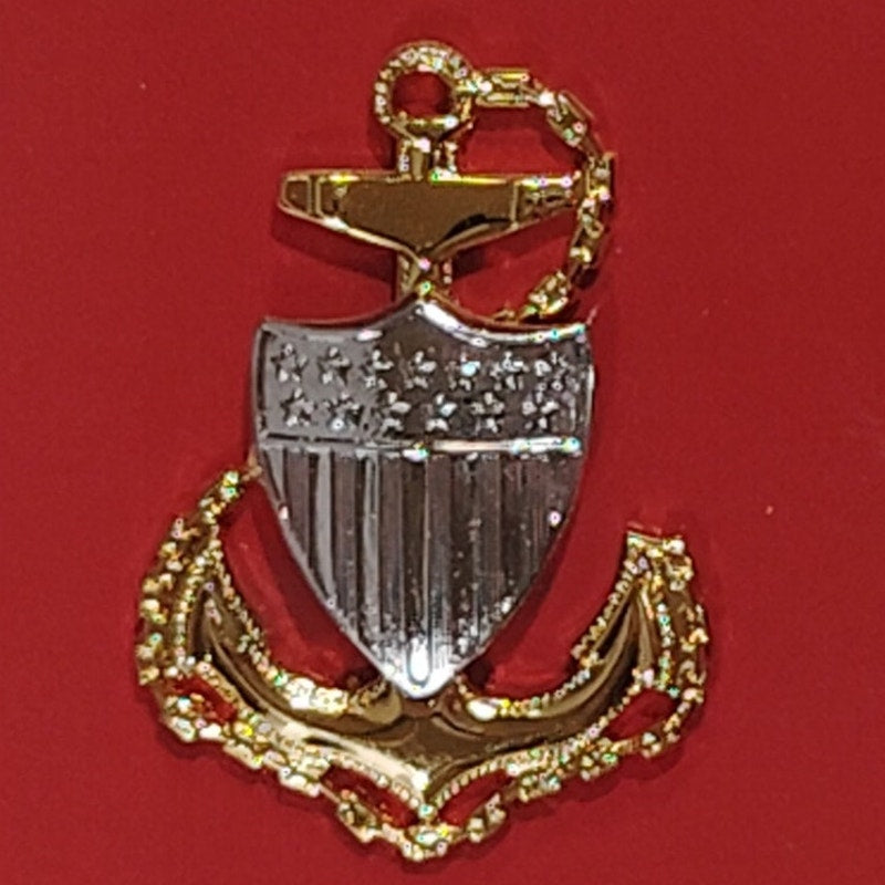 Coast Guard Cap Device – E7 Chief Petty Officer – Regulation Size – 1-1/4" x 1-3/4"