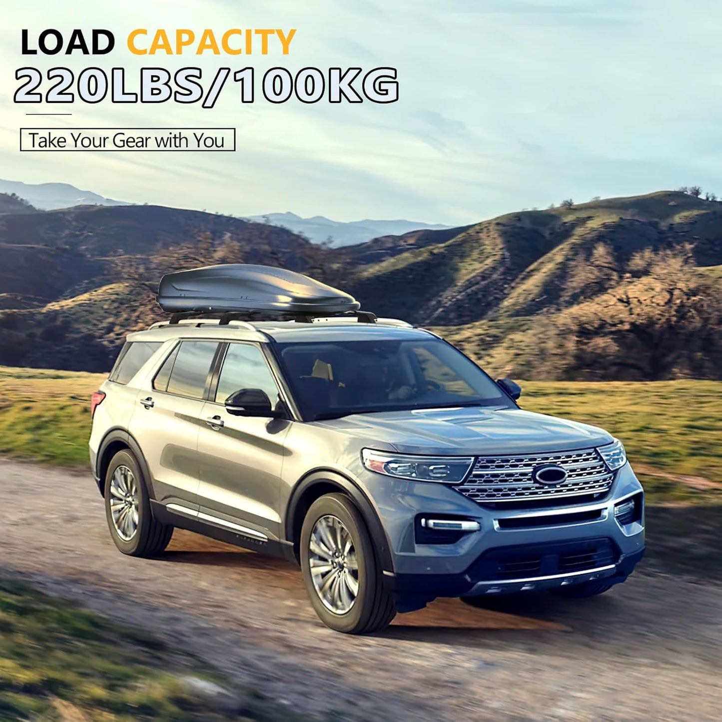 220lb Roof Rack Cross Bars for Ford Explorer 2020–2025 Lockable Aluminum Carrier