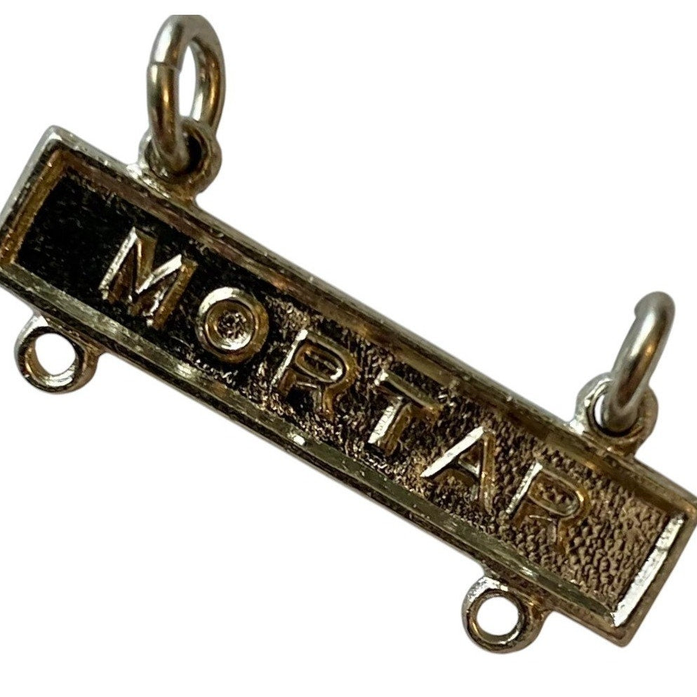 Military Qualification Bar, Mortar, 1/2"H x 1"W, Silver Text and Background