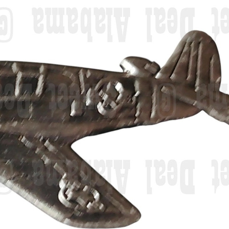Curtiss Warhawk P-40 Aircraft, Patinated Silver Hat, Lapel Pin 1-1/4"W x 5/8"H