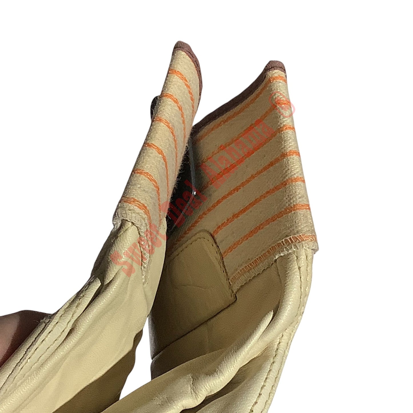 Vintage Leather Work Gloves, L, Fabric 100% Cotton, Product No. 15671