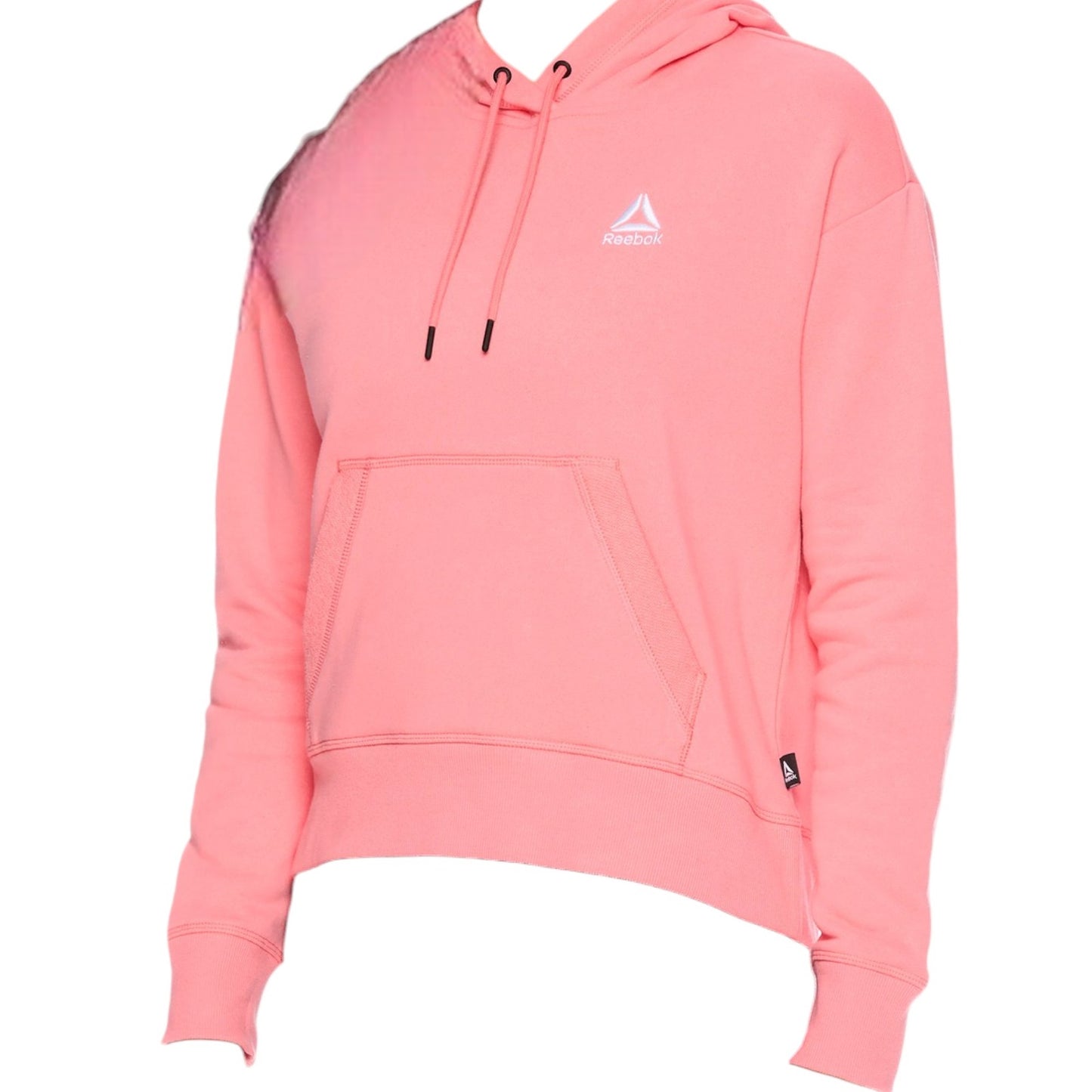 Reebok Women's Renew Cropped Hoodie with Front Pocket, Strawberry Ice, XS (0-2)