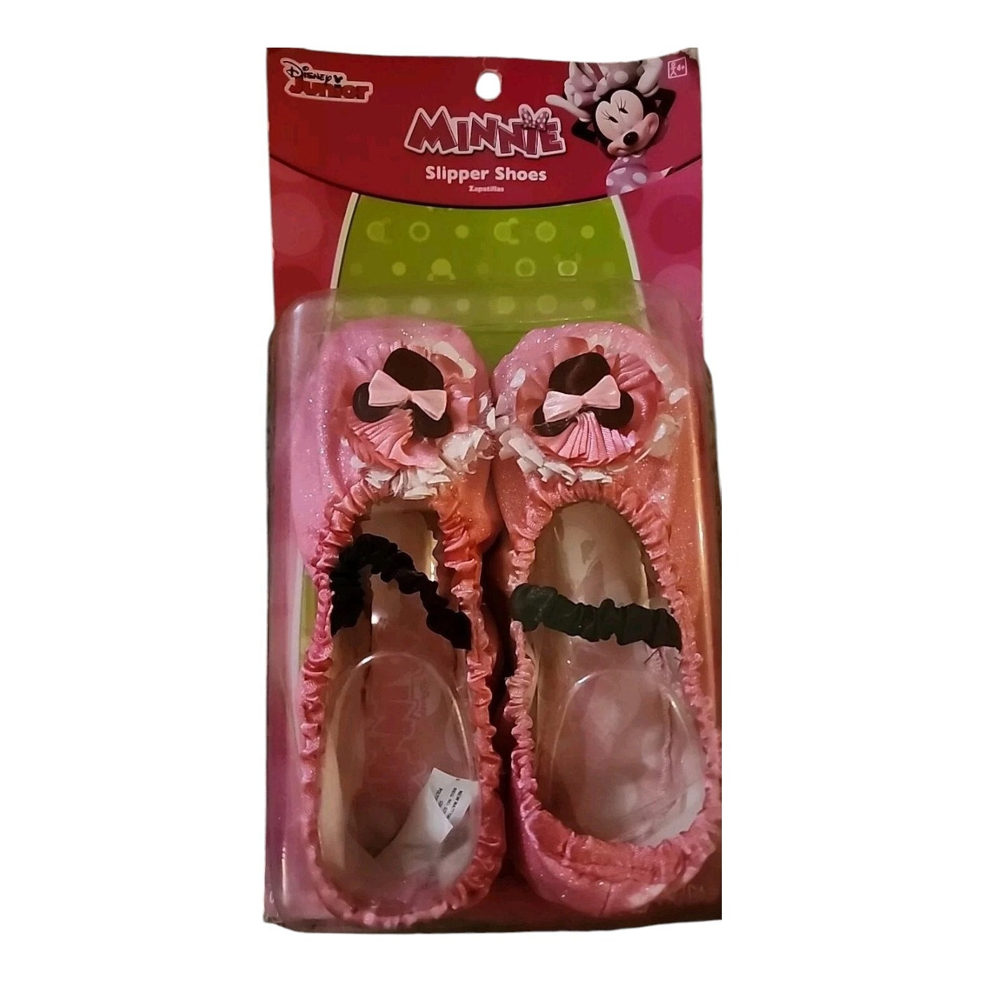 Disney Minnie Mouse Pink Slipper Shoes – Soft Plush, Child Size 7–11