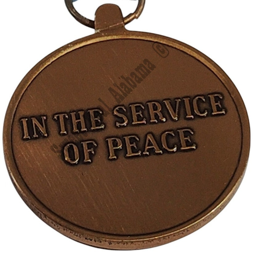 United Nations Service Medal w/ Pinback, 1-7/16"D Medal x 3-1/2"H Overall