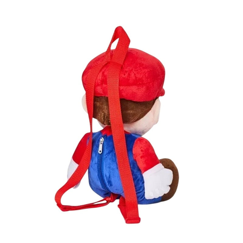 Kids' Mario Plush 16" Backpack - Red/Blue - Microplush Nintendo Character Bag