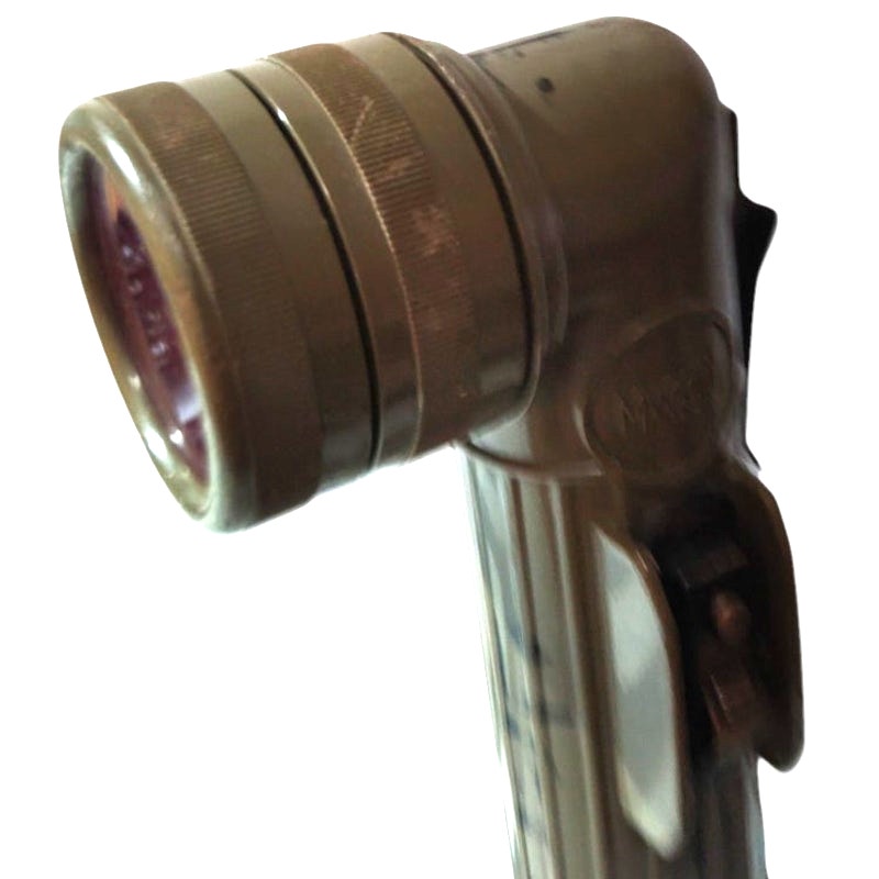 Fulton MX-99I/U Military Surplus Flashlight w/ Red, Blue, White Lens, Extra Bulb