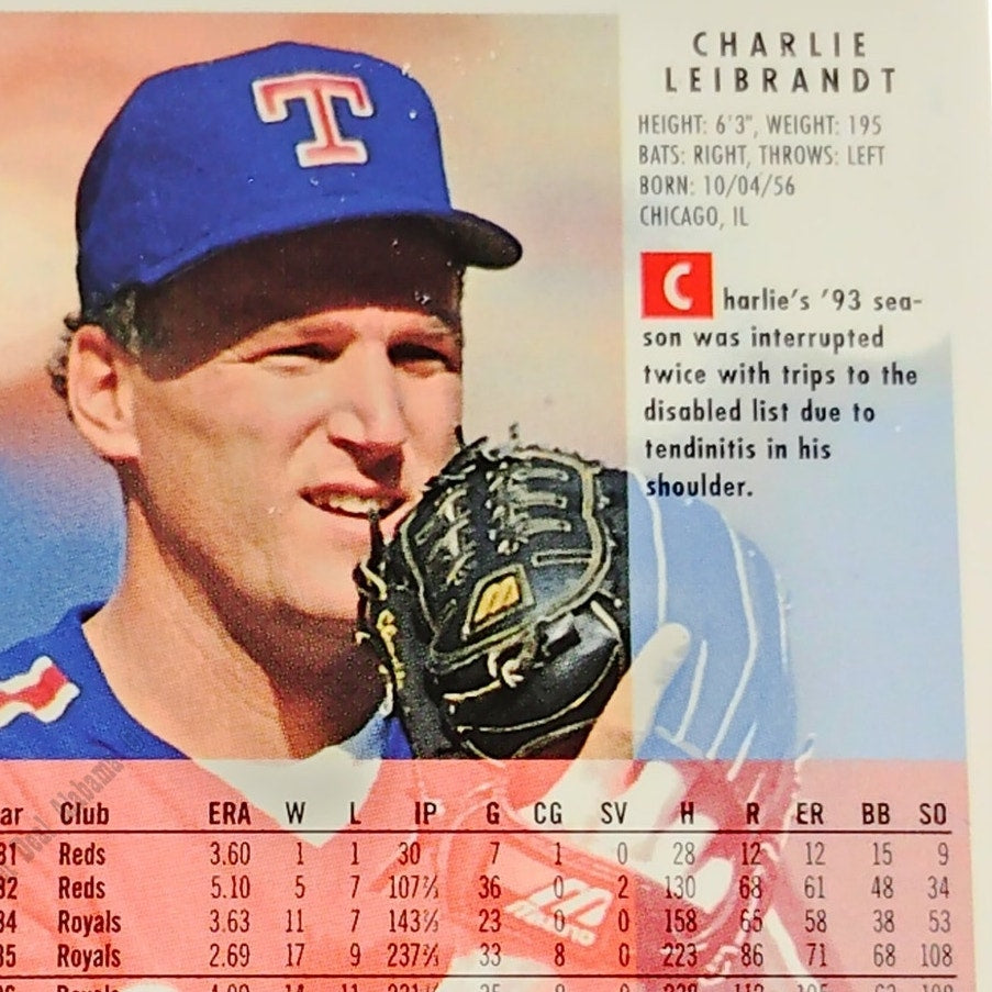 Charlie Leibrandt, Texas Rangers, #312, 1994 Fleer Baseball Collector's Card