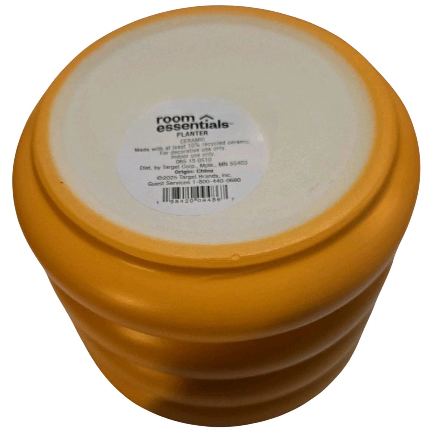 Small Bubble Ceramic Planter – Pastel Orange – 5" Diameter – Plugged Drain