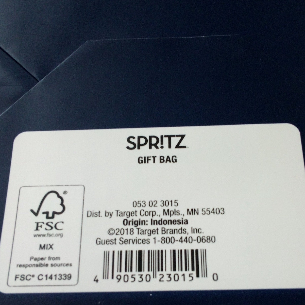 Spritz Small Gift Bags – Navy – 8‑Pack – 9‑3/4" × 7‑3/4"