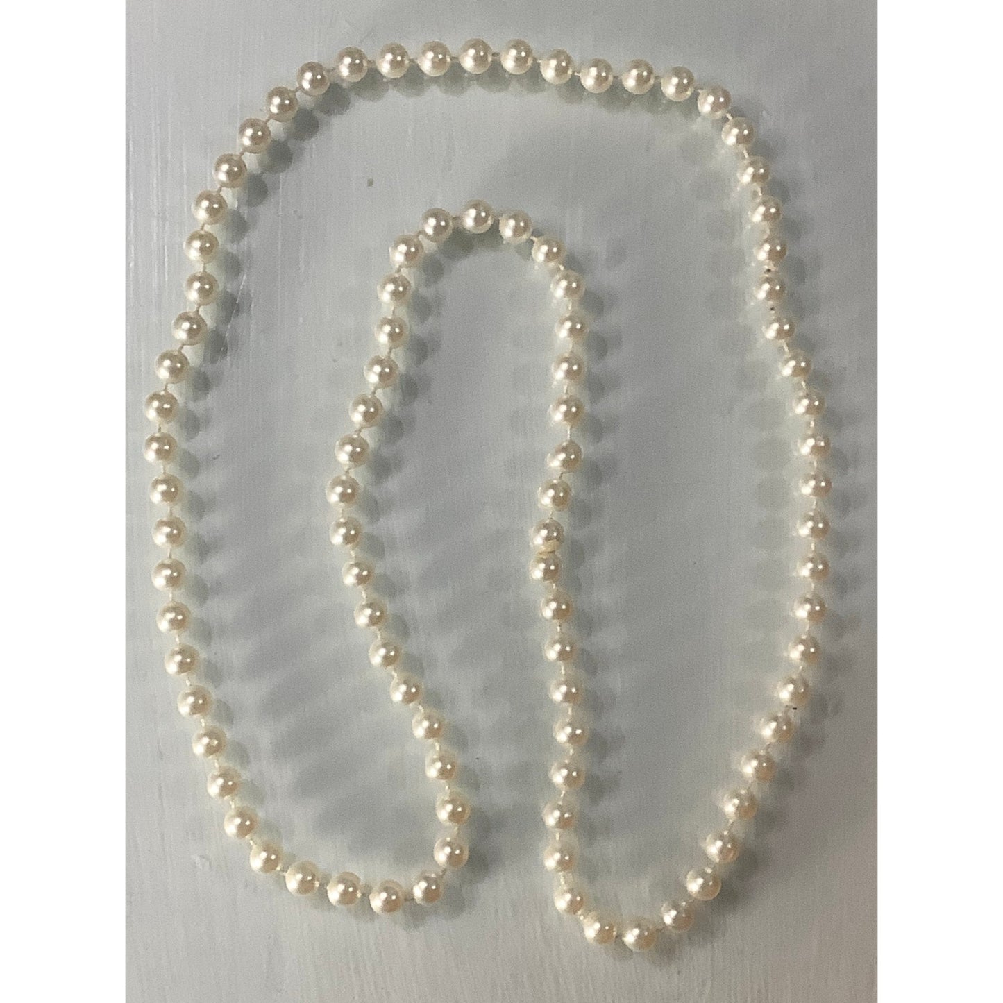 Vintage Jewelry, 2 Necklaces, Small Faux Pearls and 1 Artisan Beads in Design.