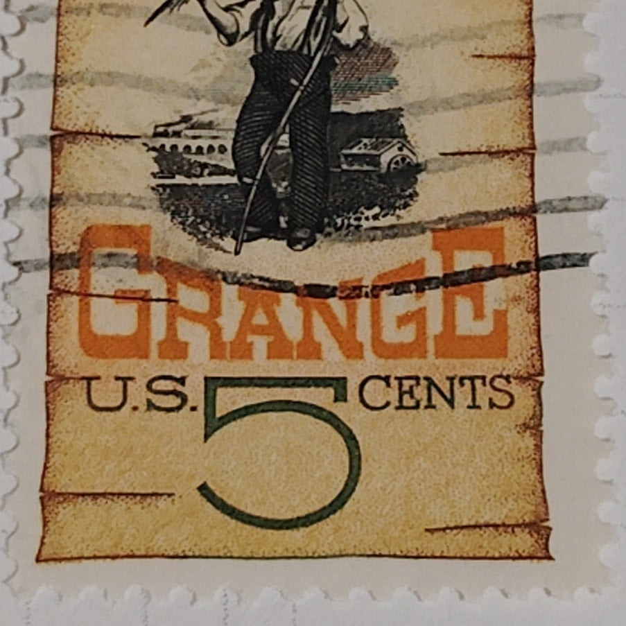 1967 Scott #1323 – 5¢ National Grange Centennial / Farmer with Scythe – Canceled