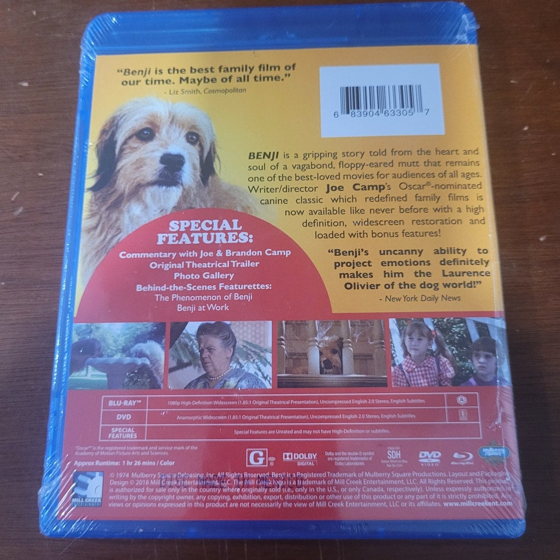 Benji Blu-ray DVD Digital Copy Joe Camp Classic Family Dog 1974 Restored Edition