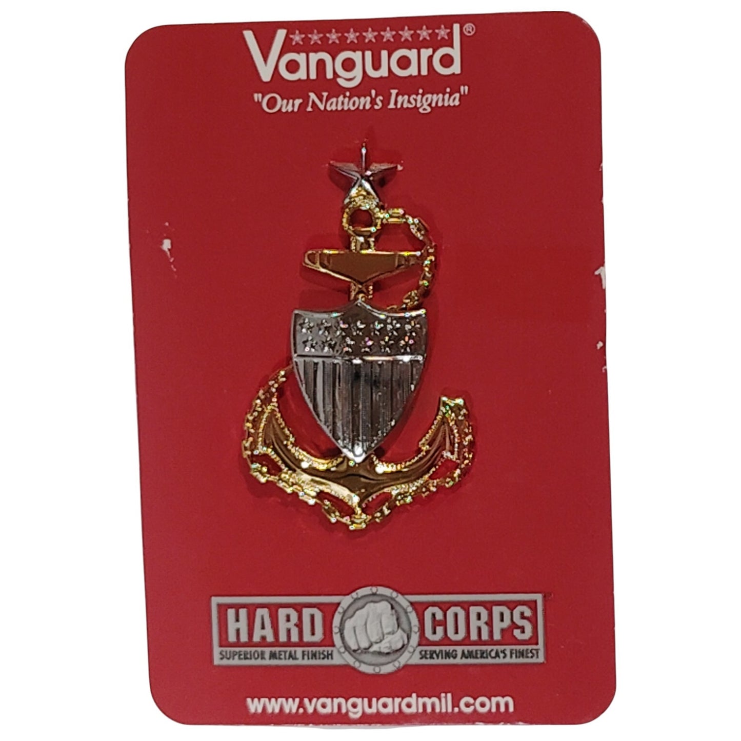Coast Guard Cap Device – E8 Senior Chief Petty Officer (SCPO) – Regulation Size – 1-1/4" x 2-1/8"