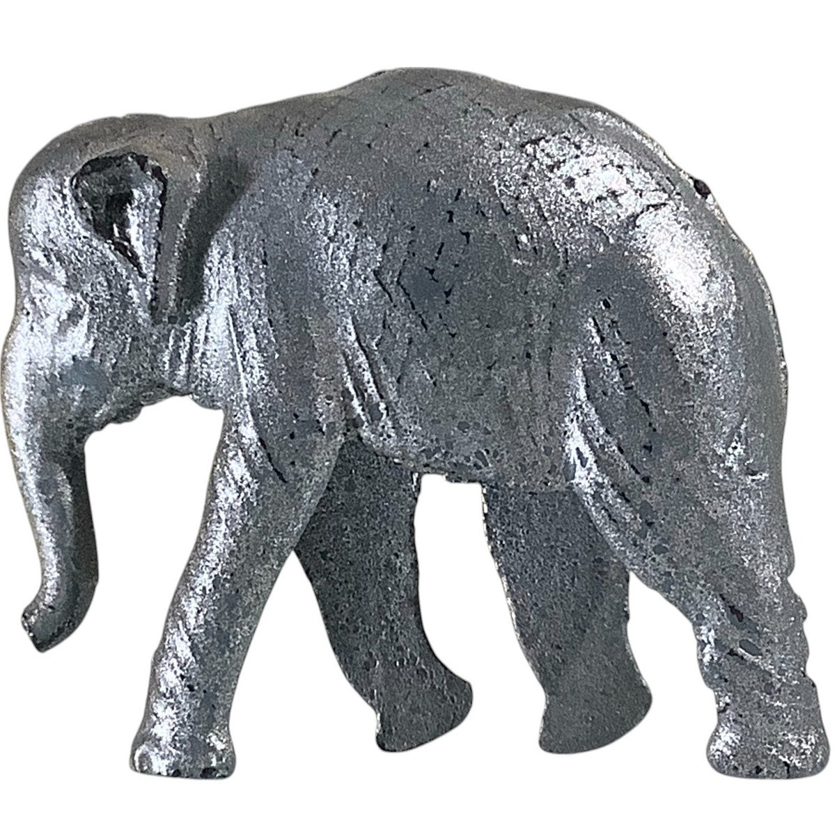 Vintage Miniature Soft Metal Elephant Figurine 1-1/8"H x 1-3/8"L x 1/2"W
