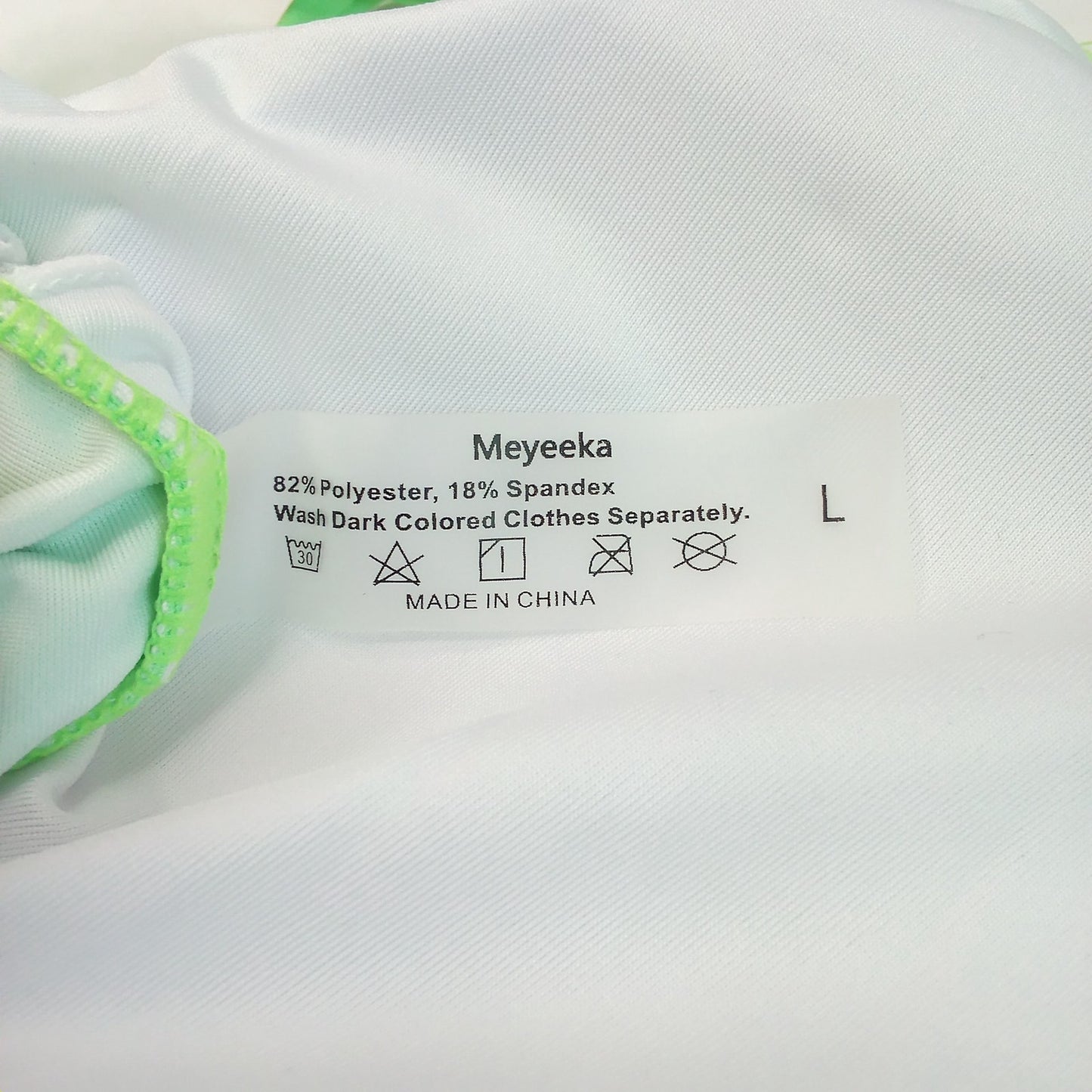 Meyeeka Neon Green Cutout Lace Up Back One Piece Swimsuit Women’s Large NWT