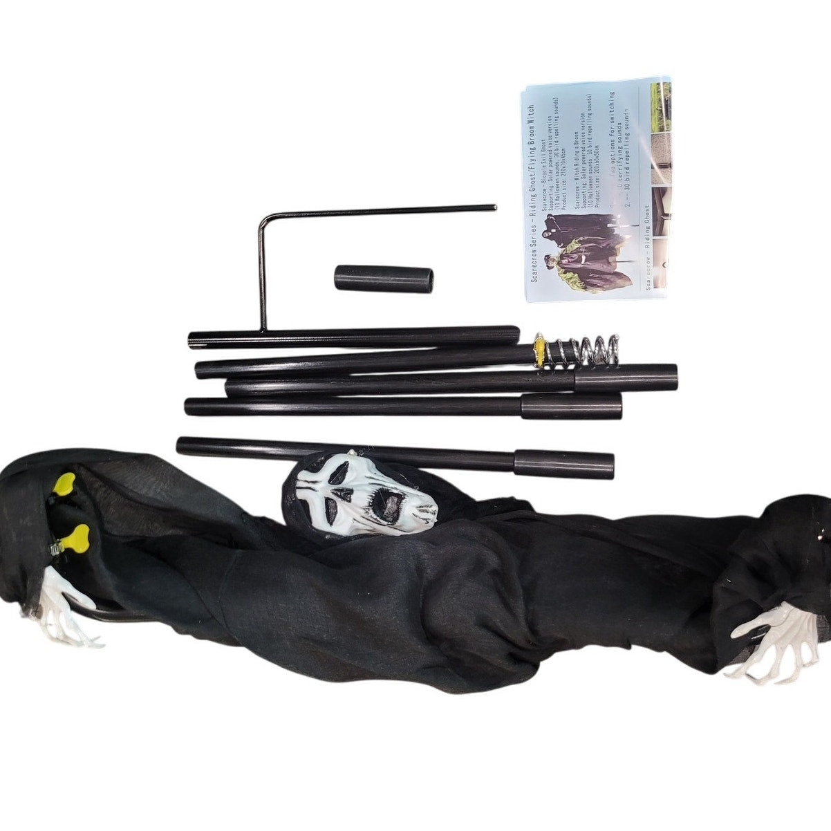 Ghost Scarecrow Outdoor Bird Control w/ Glowing Eyes & Sounds 2-in-1 Yard Decor