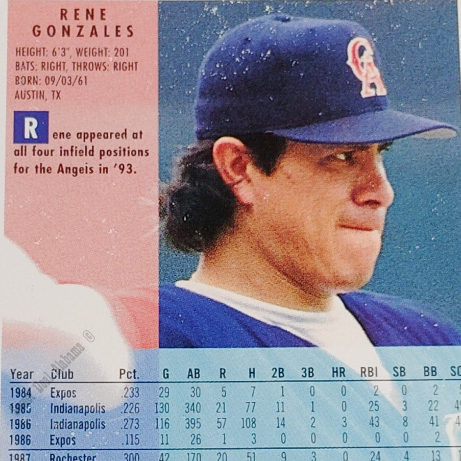Rene Gonzales, California Angels, #57, 1994 Fleer Baseball Collector's Card