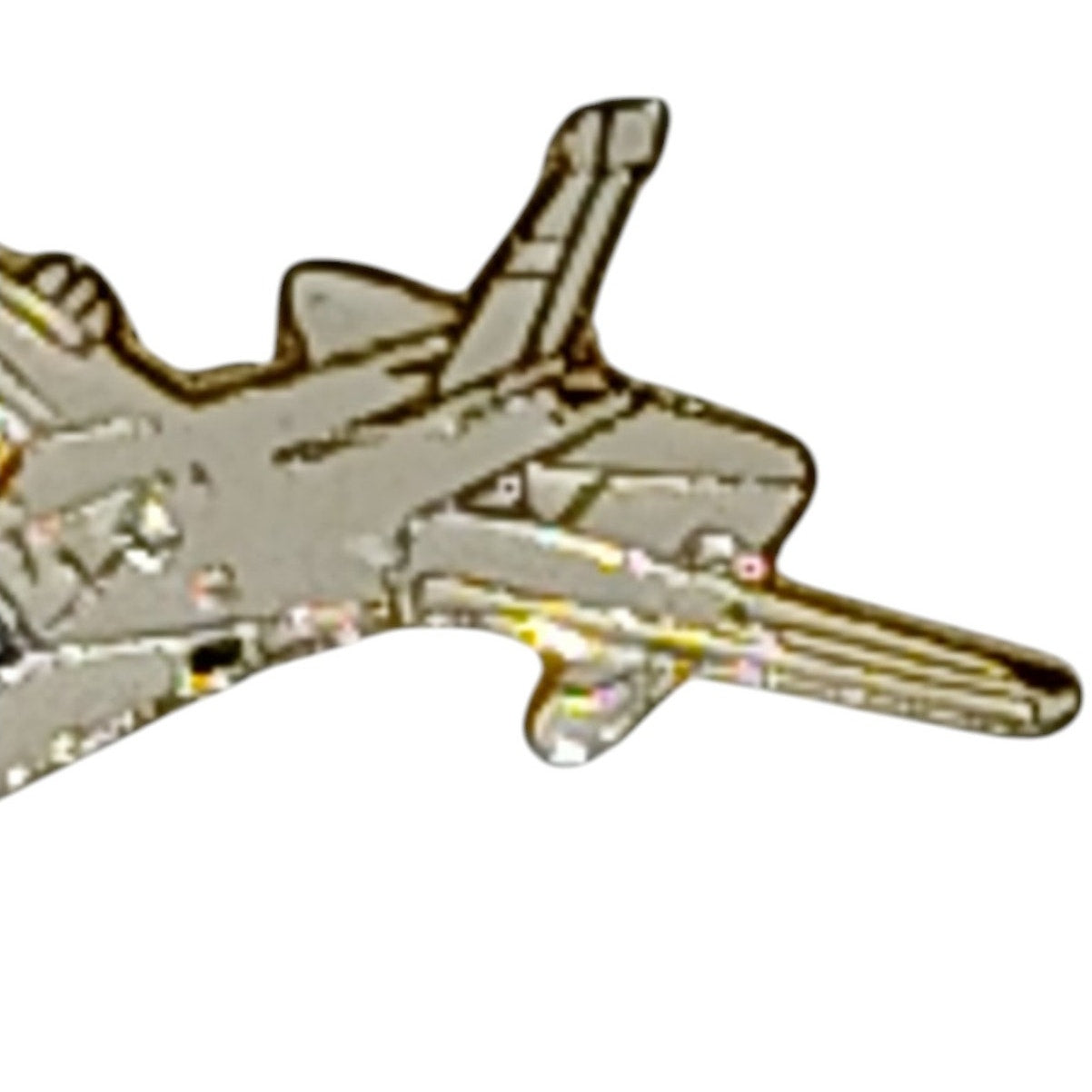 Gold & White Enamel F/A-18 Hornet Jet Hat, Lapel, Brooch Pin – Military Aviation Collectible Pin