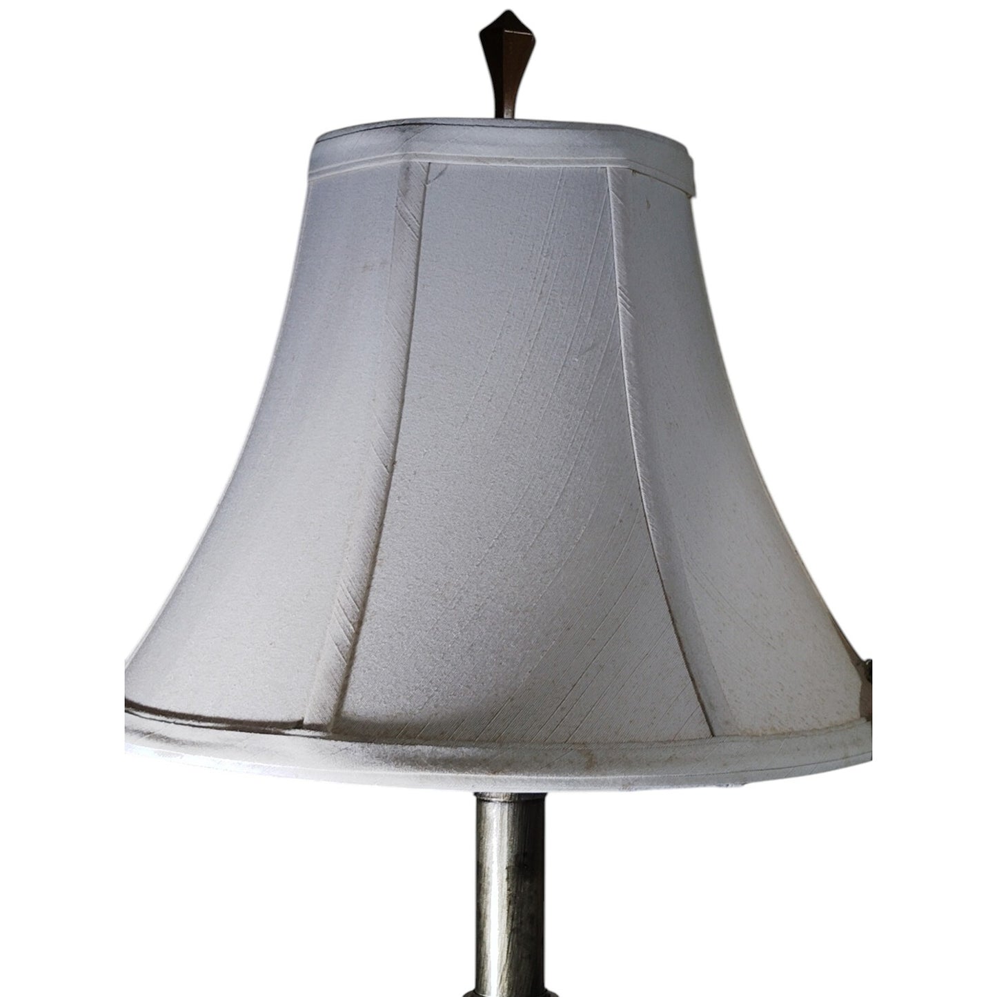 Pair of Vintage Classic Tan Shade Table Lamps – 27.5"H w/ Finial, Working