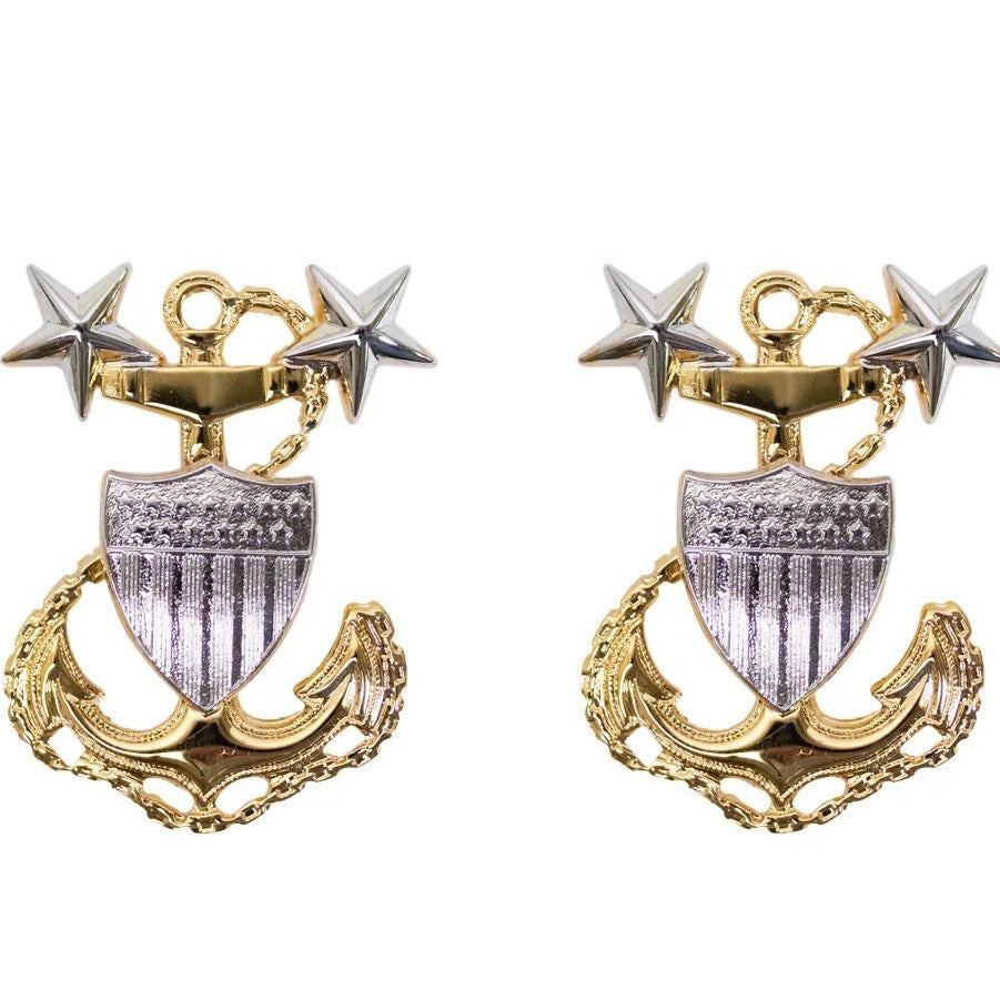 Coast Guard Collar Device – E9 Master Chief Petty Officer (MCPO) 5/8" x 1-1/8"
