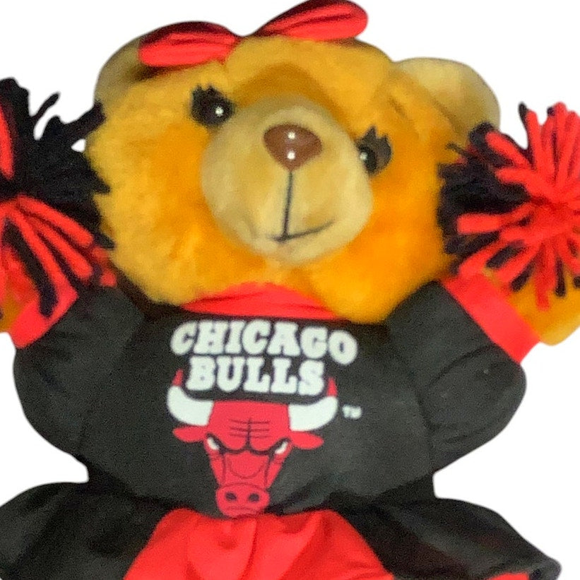 1994 Chicago Bulls Cheerleader Stuffed Plush Bear 11"H x 8"W x 3"D, LNWOT