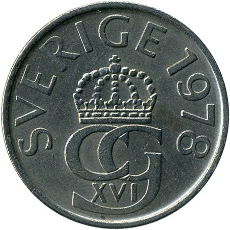 Sweden 5 kronor, 1978, Sveriges Riksbank, Monogram of King Carl XVI Gustaf