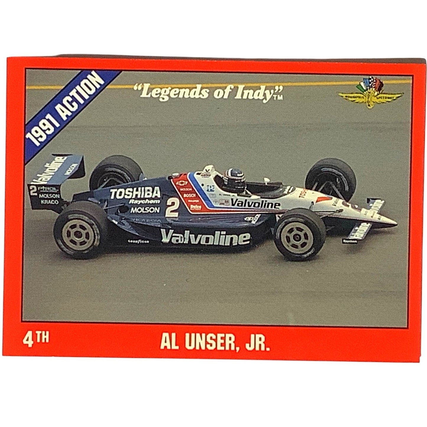 Al Unser Jr 4th Place Indy Finish, 1991 Action, 1992 Legends of Indy, Card 5 NM+