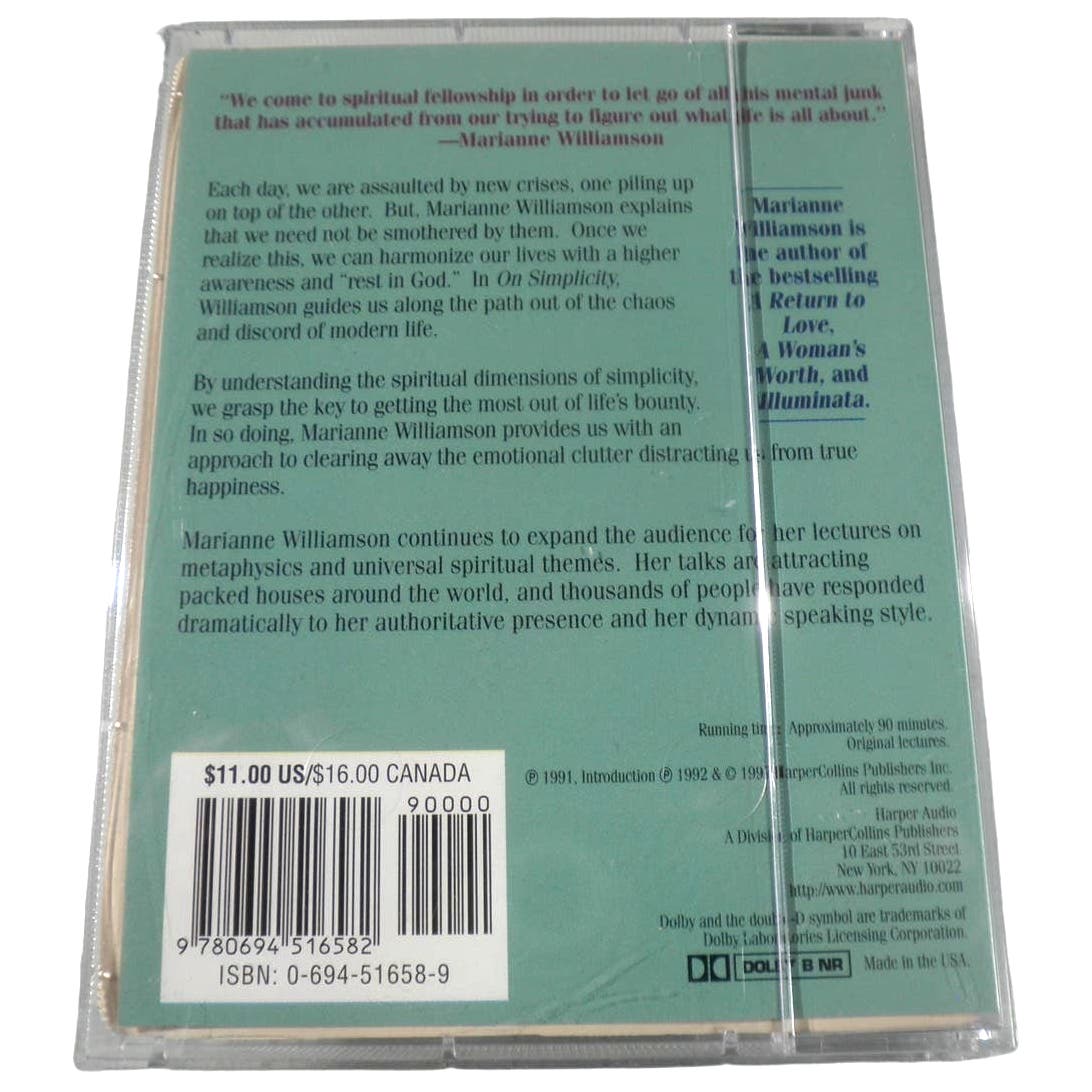 VTG Marianne Williamson on Simplicity Audio Cassette – Abridged, Nov 4, 1997
