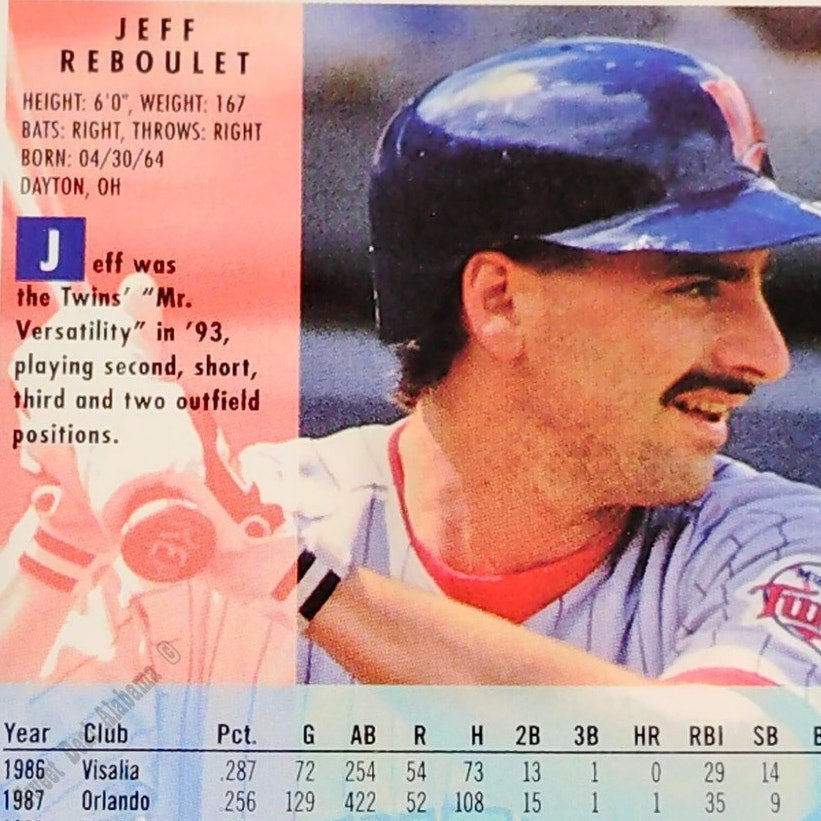 Jeff Reboulet, Minnesota Twins, #218, 1994 Fleer Baseball Collector's Card