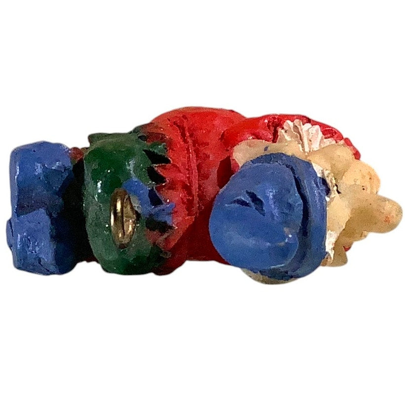 Vintage Miniature Wooden Gnome Figurine, Turned Ornament, 1-1/8"H x 1-1/2"L