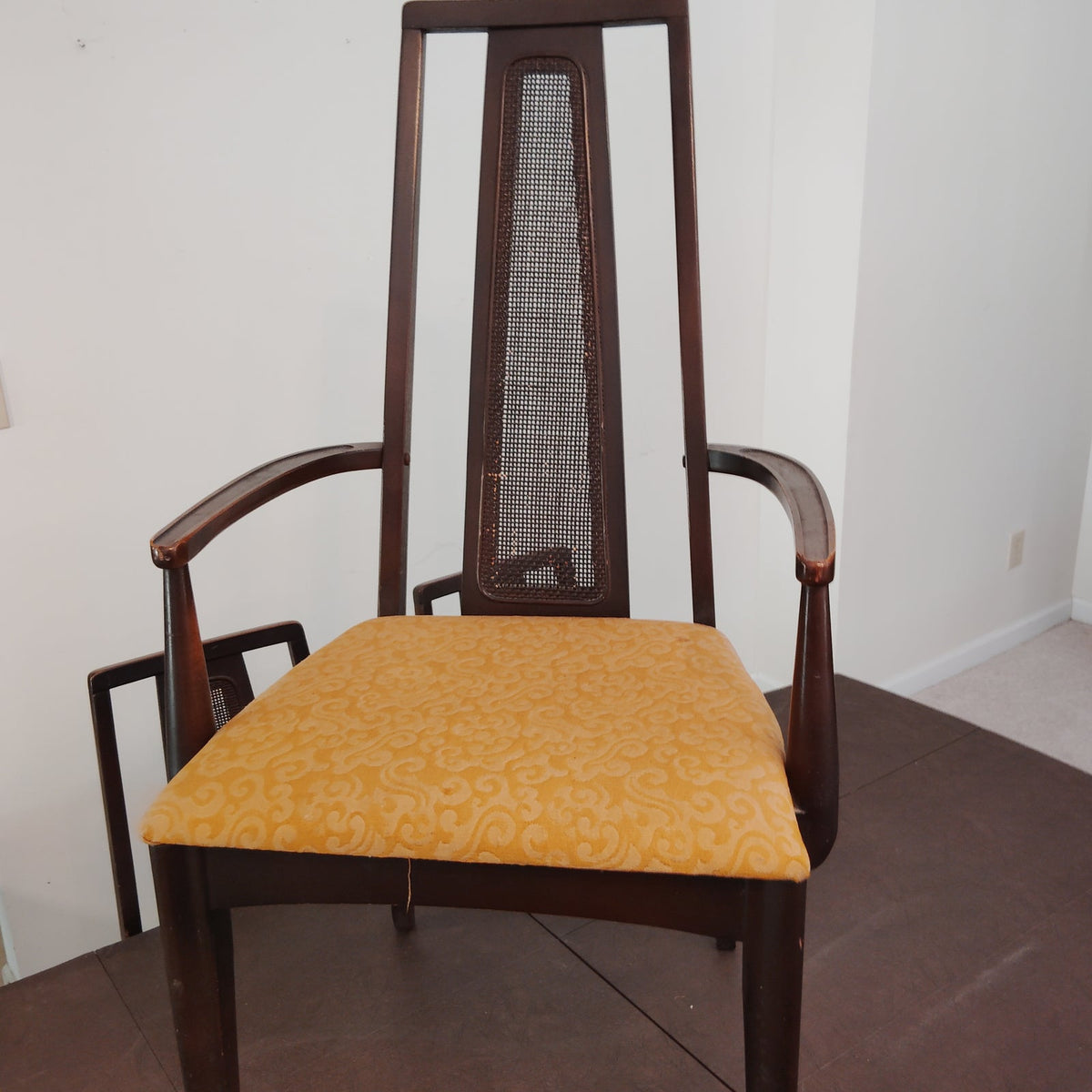 LOCAL PICKUP ONLY- 1963 Dark Wood Dining Set - Table, 6 Chairs