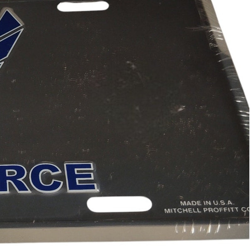 U.S. Air Force Wings License Plate – Blue Emblem, Metal, Made in USA