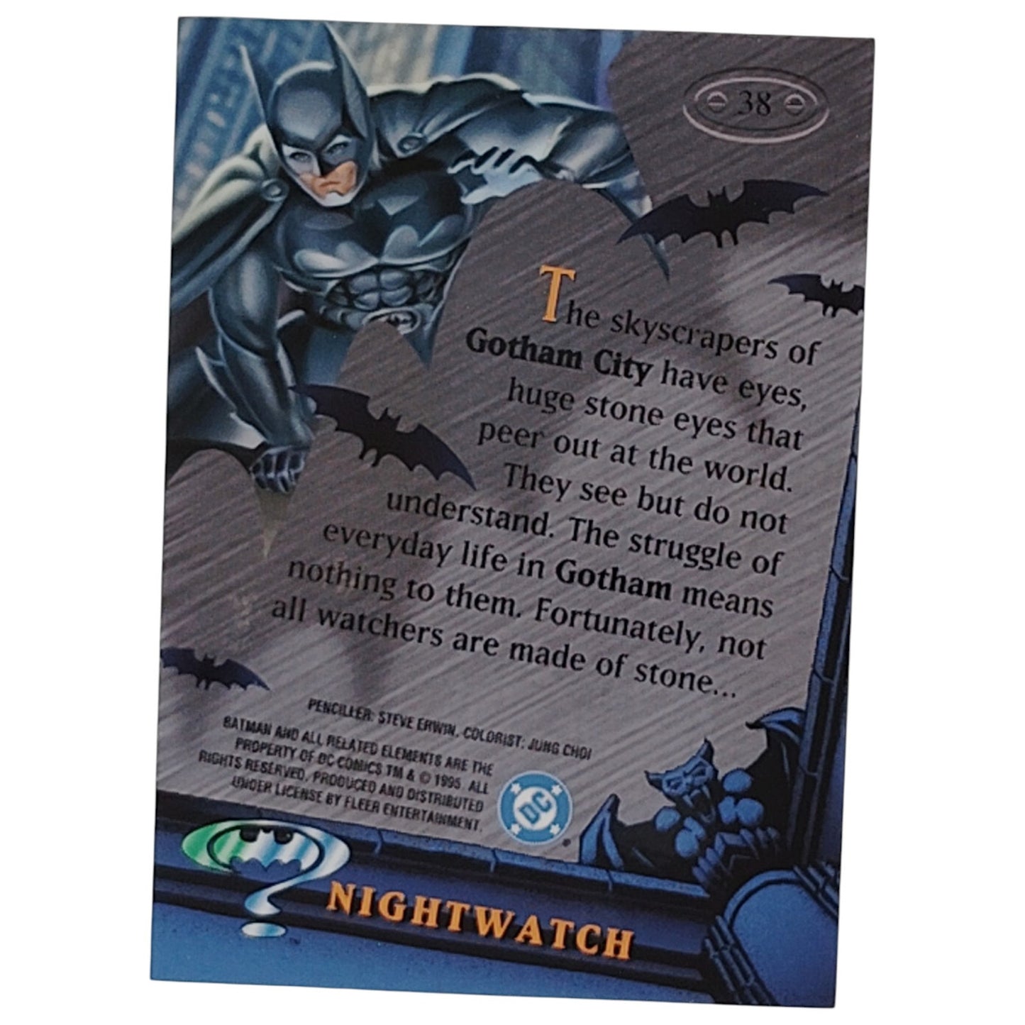 Sentinel 1995, Nightwatch, Metal Collector’s Card #38, Batman Forever, DC Comics