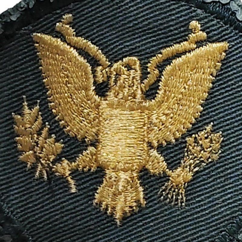Pre-1978 Gold Embroidered Specialist E-4 Dress Uniform, ODG, Sew-On, 3" x 2.75"