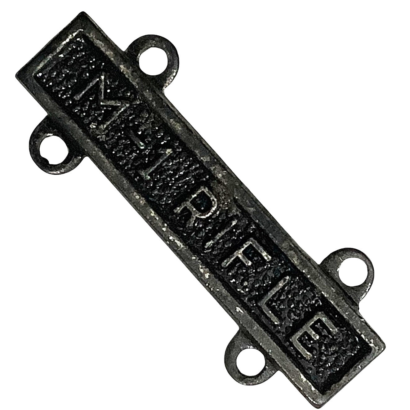 Military Qualification Bar, M-1 Rifle, 1/2"H x 1"W, Silver Text, Black BG