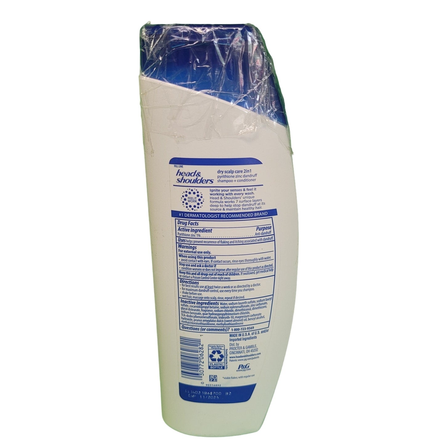 Head & Shoulders 2 in1 Dandruff Shampoo & Conditioner, Dry Scalp Care, 12.5 oz.