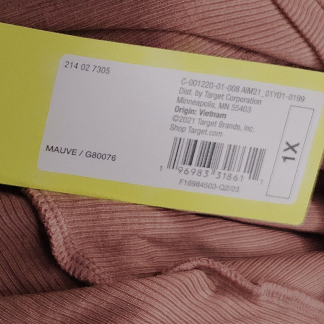 All in Motion Women’s Twist Front Long Sleeve Top Mauve 1X