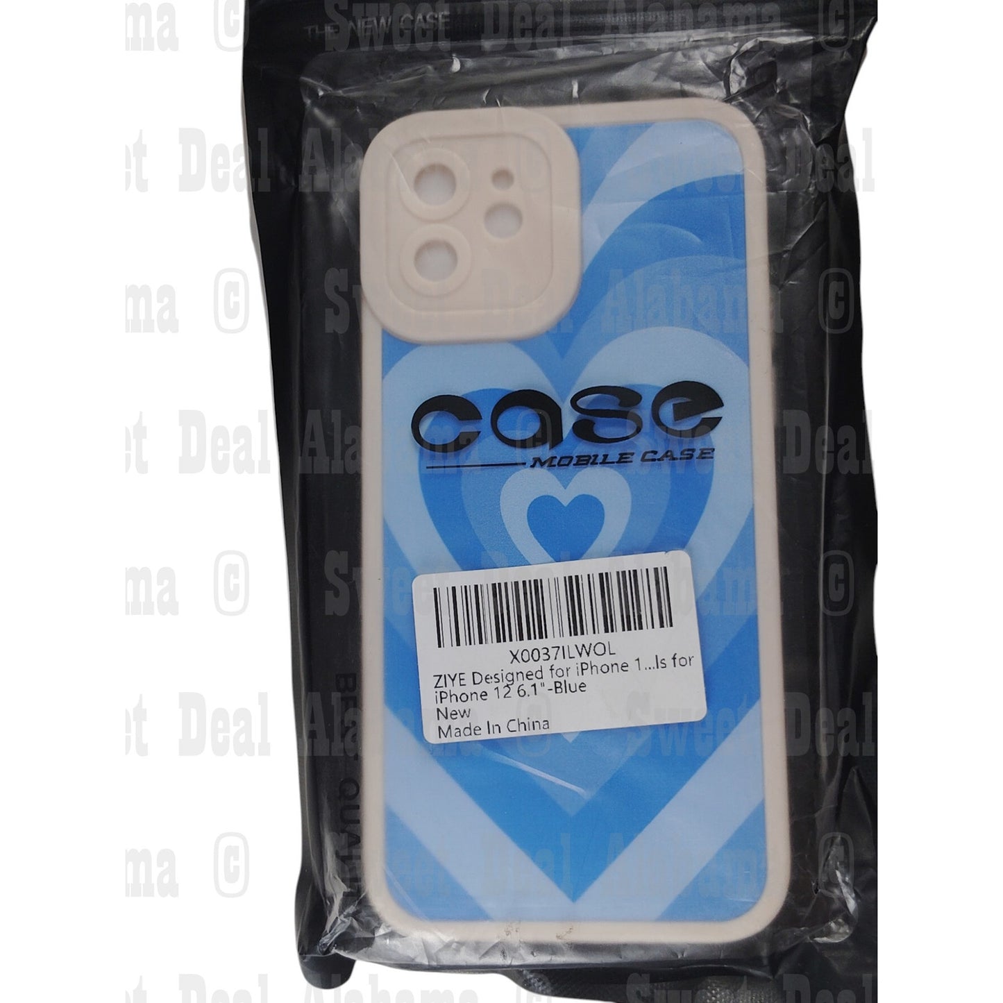 Ziye Cellphone Case For iPhone 12 (6.1"), Blue Heart Design w/ Screen Protector