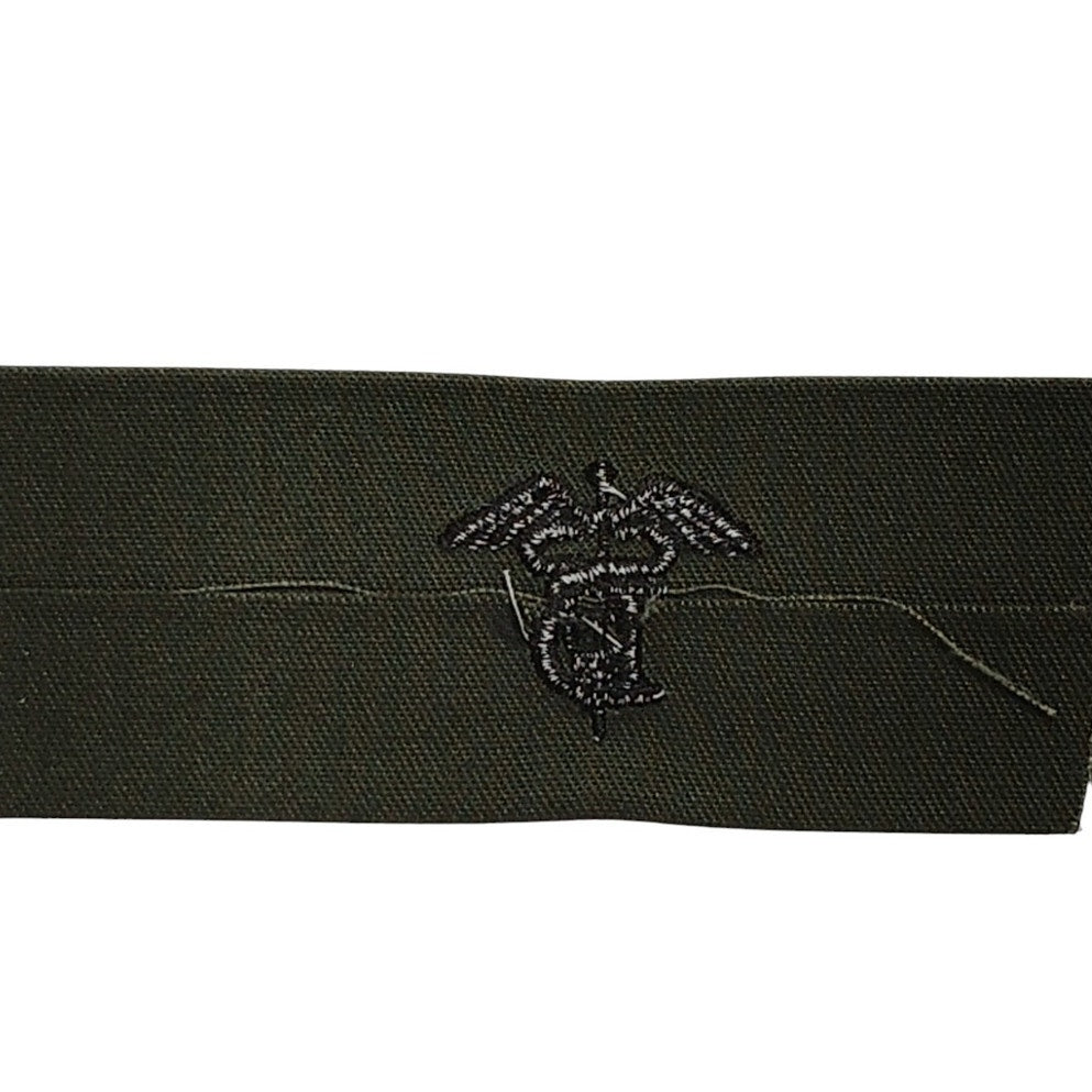 USN Dental Caduceus Carni E-1 Rank Tape – 4.25" x 1.75" Subdued ODG Sew-On Patch Sayre USA 1998