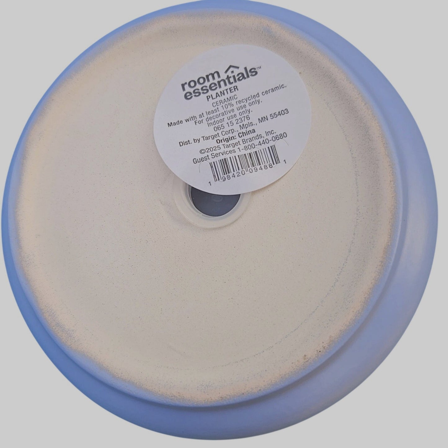 2-PK Small Bubble Ceramic Planters – Pastel Blue – 5" Diameter – Plugged Drain