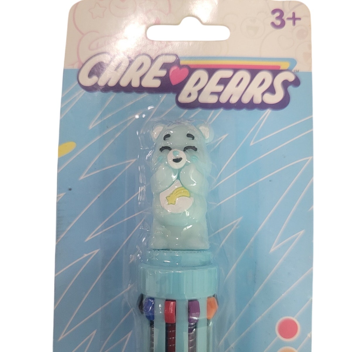Care Bears Rainbow 10-Color Pen Blue Cheer Bear Topper and Barrel