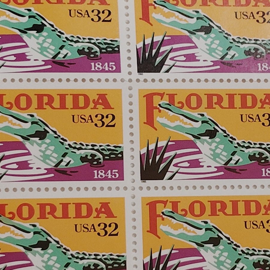 Block of 6 – 1995 USA 32¢ Florida Statehood MNH – Scott 2950