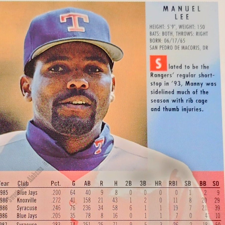 Manuel Lee, Texas Rangers, #310, 1994 Fleer Baseball Collector's Card