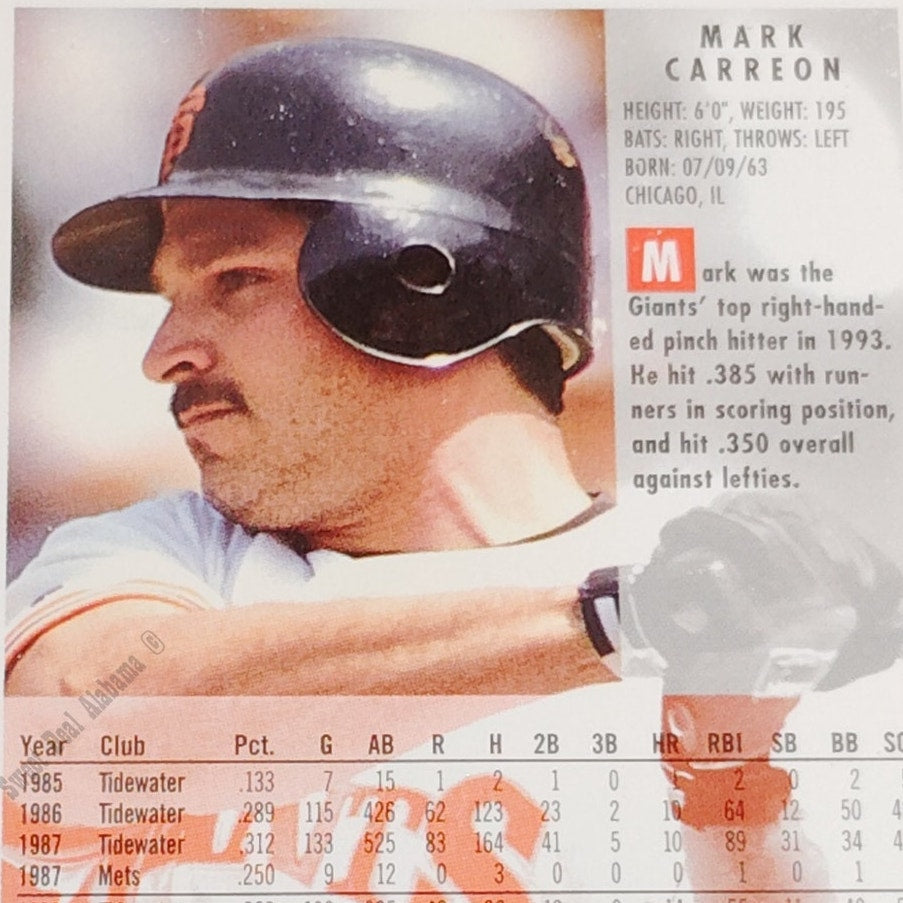 Mark Carreon, San Francisco Giants, #688, 1994 Fleer Baseball Collector's Card