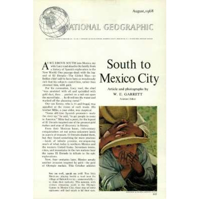 National Geographic August 1968 - Mexico City, Ancient Basques, Seaport Connecticut, Salmon, Magical Servants of the Space Age...