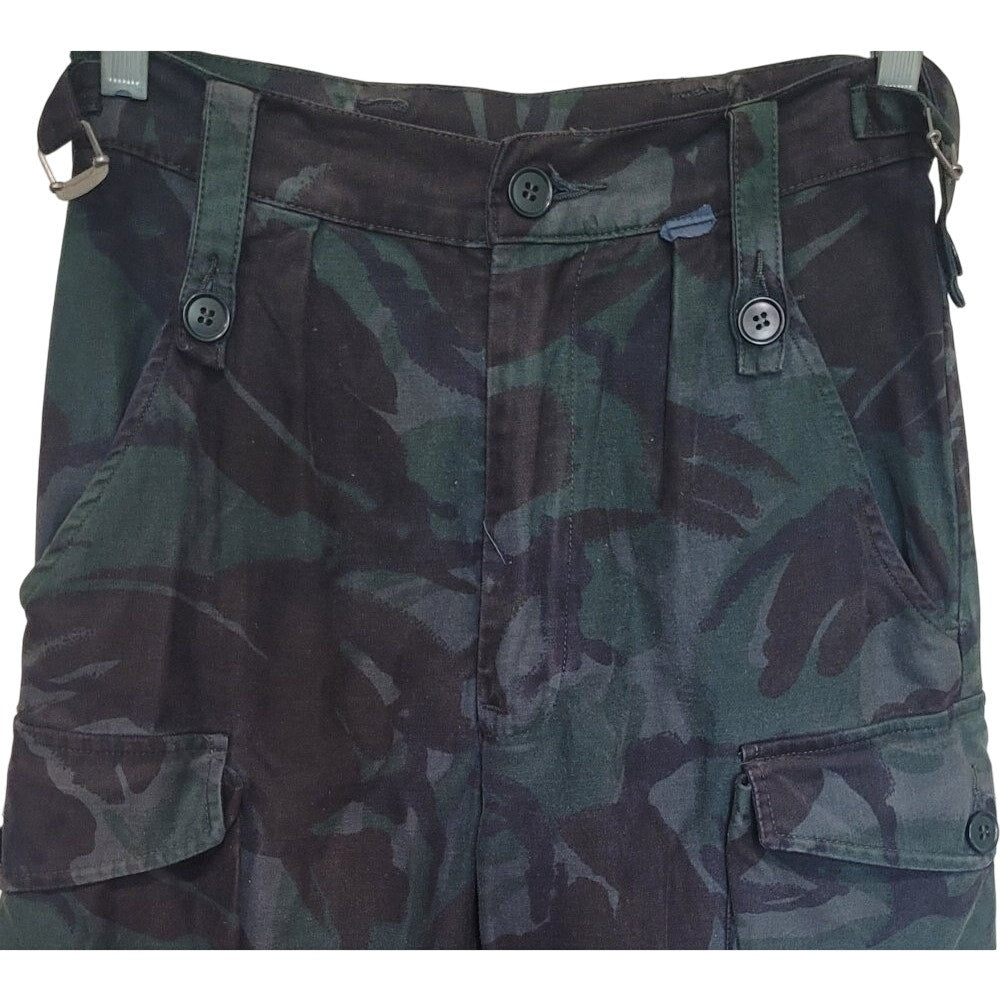 Camo Cargo Shorts - 26"W - 11" Inseam - Dark Navy & Teal - Multi-Pocket Utility
