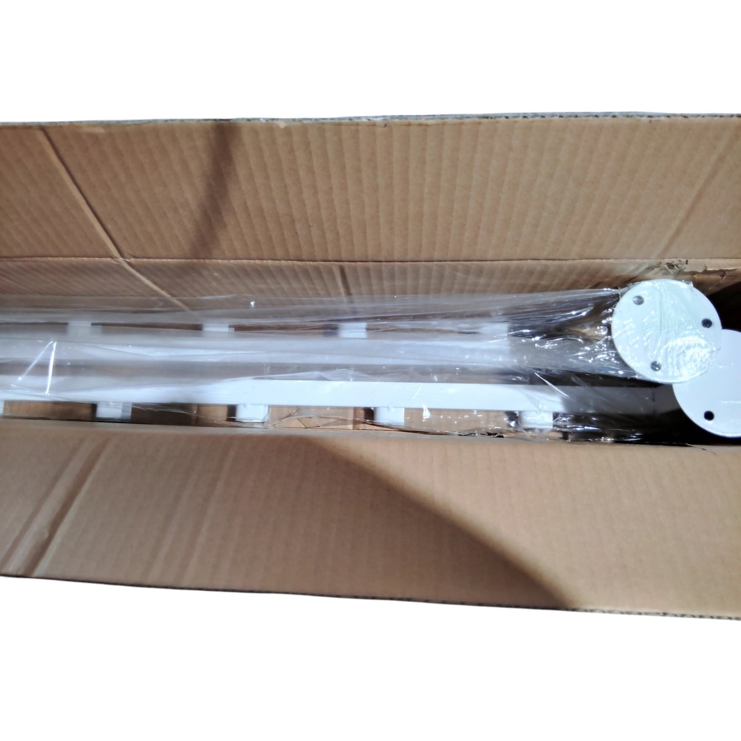 XPLKQXE Wall-Mounted Banner Rack 7-Lay White Pennant Display No Hardware