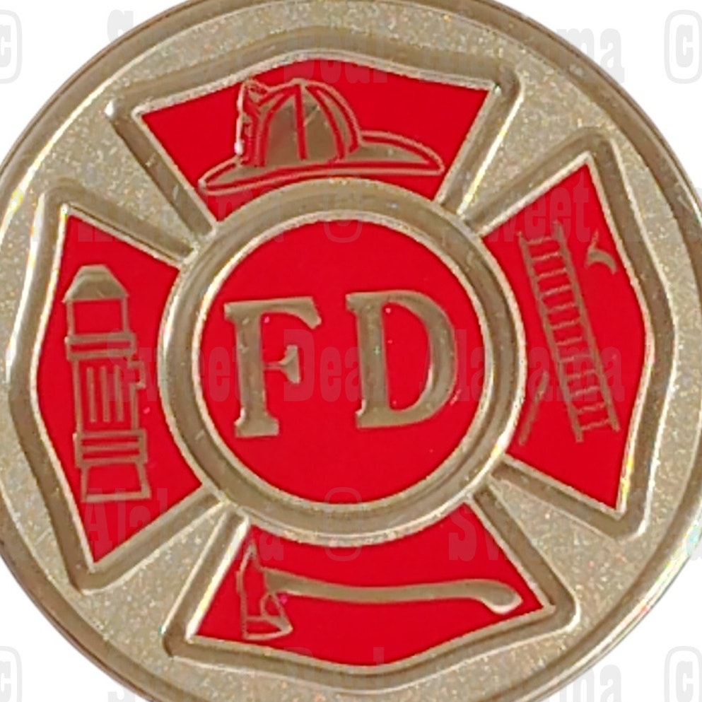Metallic Fire Department Recessed Emblem, 2" Display Emblem